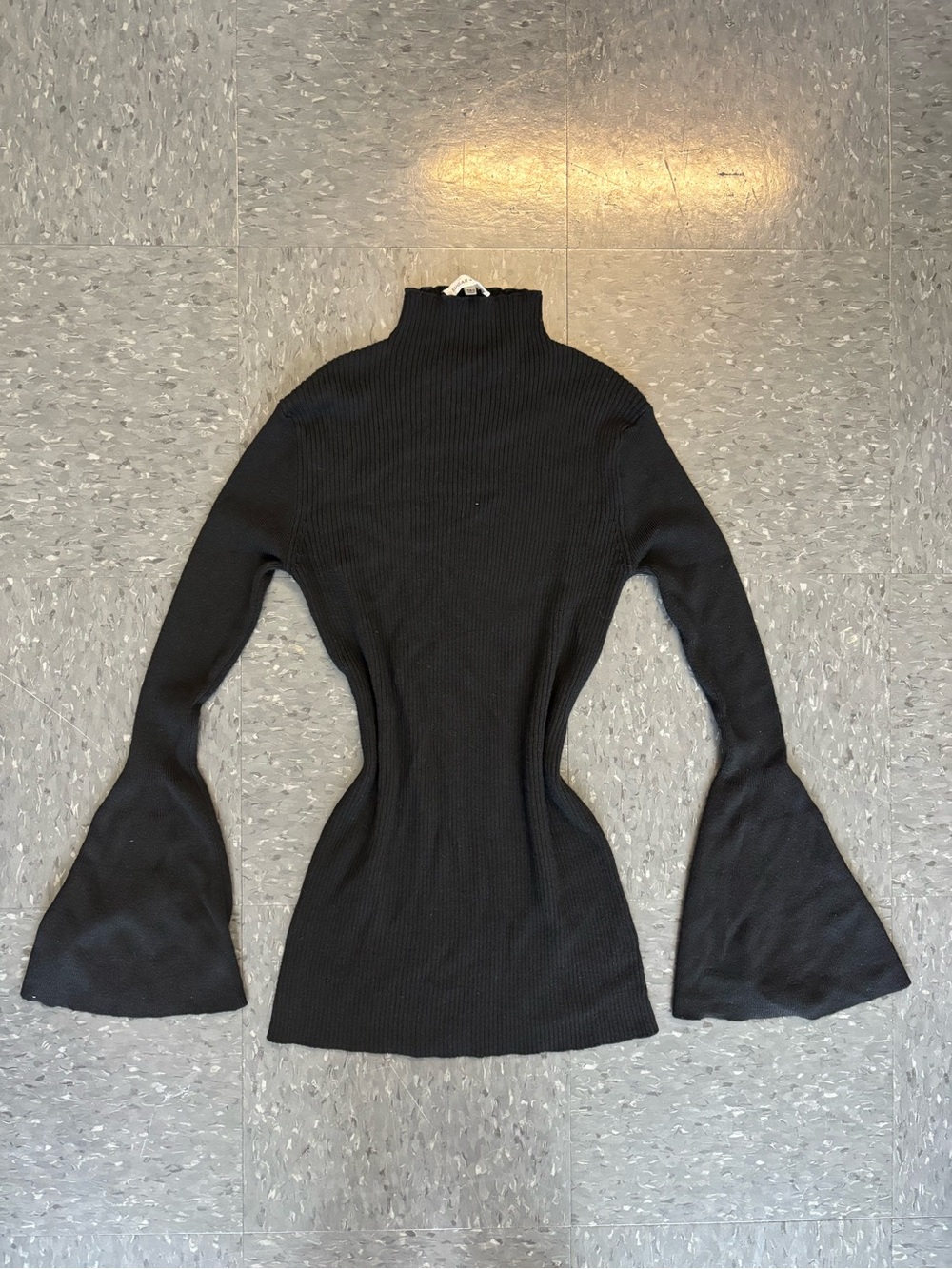 Sugarlips Black Ribbed Mock Neck Sweater